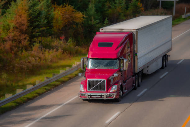 istock Heavy truck on a Canadian highway 2177955676