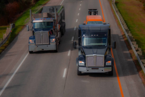 istock Heavy truck on a Canadian highway 2177955677