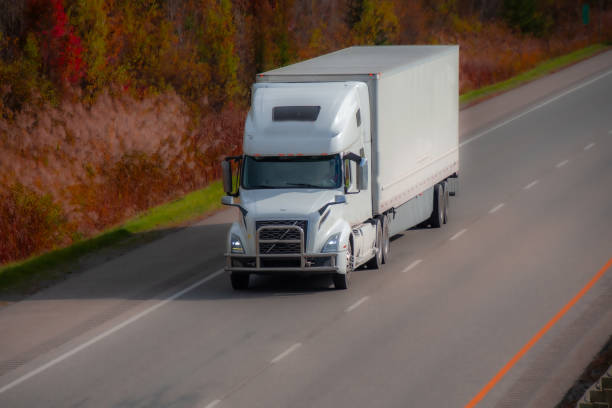 istock Heavy truck on a Canadian highway 2177955696
