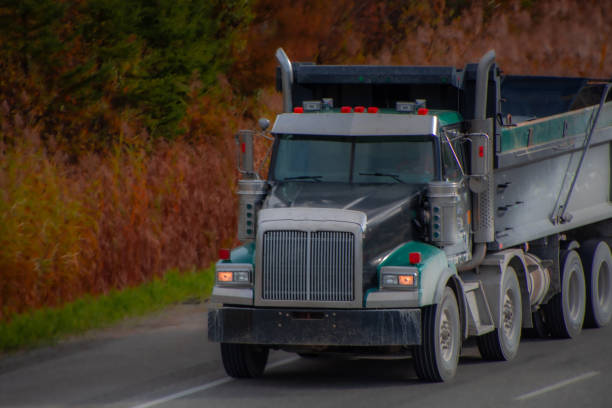 istock Heavy truck on a Canadian highway 2177955713