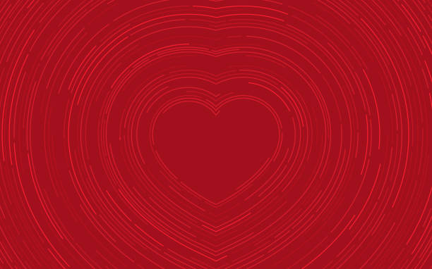 heart shape concentric lines valentine's day love abstract background - miłość od pierwszego wejrzenia stock illustrations