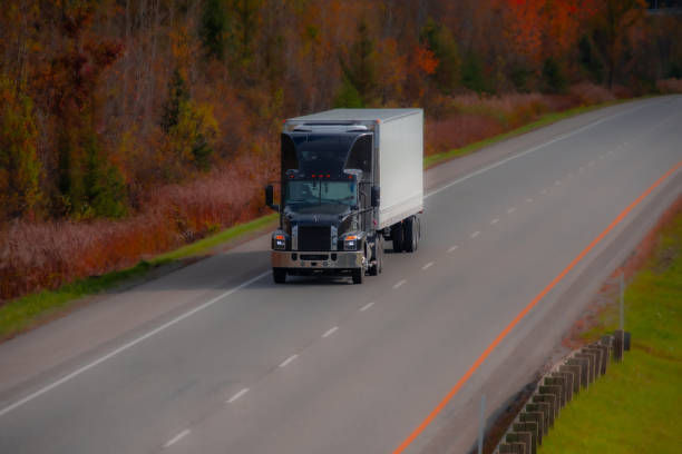 istock Heavy truck on a Canadian highway 2177956042