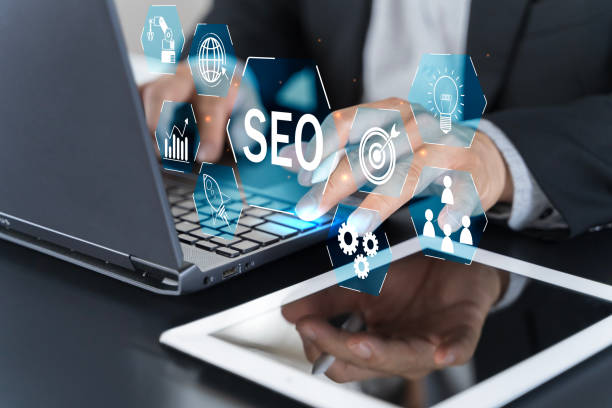 istock Businessman use laptop to analyze SEO search engine optimization for promoting ranking traffic on website 2177959010