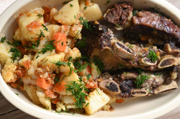 Cooked goat meat. Traditional dish from the cuisine of the northeast region of Brazil.