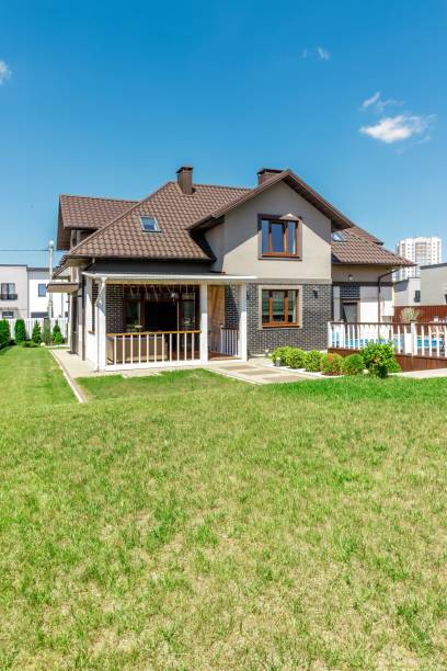 istock Cozy Backyard with Elevated Pool and Green Garden 2177960254