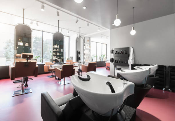 istock Hair salon and make up store, modern light interior 2177968682