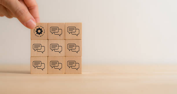 istock Get feedback for improvement. Listen to team and customer feedback to improve work efficiency. Team communication skill, engagement, idea sharing, open mind, customer feedback and consulting. 2177968720
