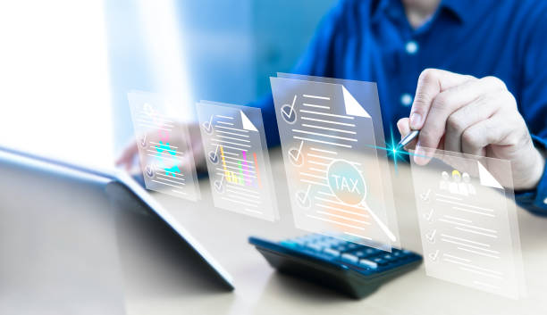 istock Check documents in industrial work in the procurement office, topics that need to be checked for the HR department, fill out insurance document forms, collect marketing data, pay taxes and deductions. 2177971692