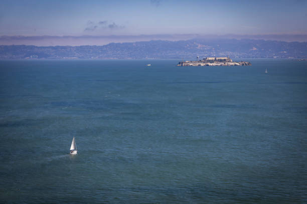 Alcatraz Island from Golden Gate Bridge