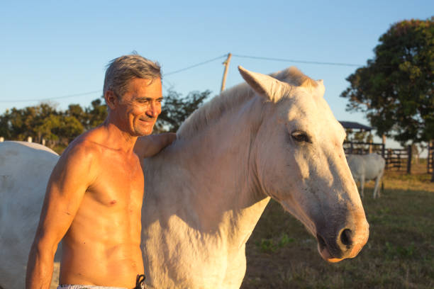 horse, washing and chilling with water
