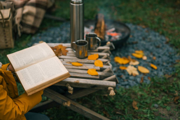 istock Book, thermos and fire, cozy autumn 2177985869