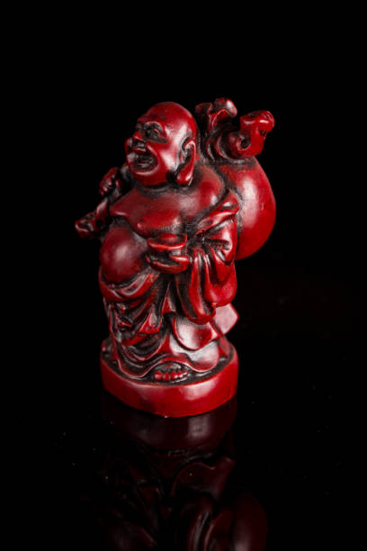 Redwood carved Buddha statue