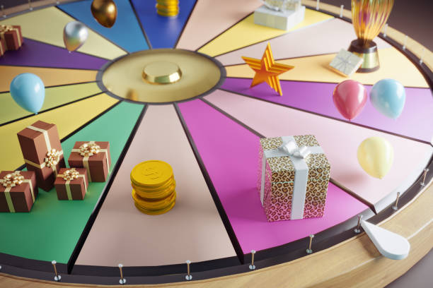 istock Wheel of fortune with rewards 2177986731