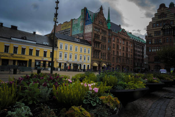 flowers in the main square of malmoe