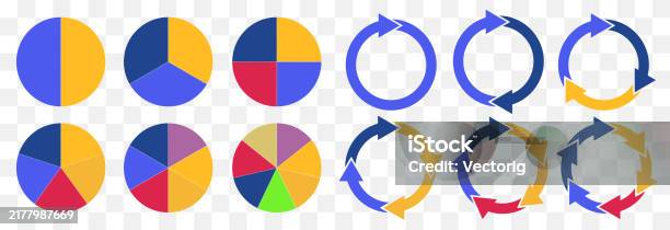 Circular Ranking Chart Multicolored Circular Charts For Infographics And Data Visualization ...