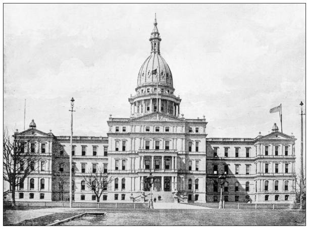 History and landmarks of USA: State House, Lansing, Michigan