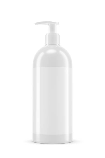 istock White liquid soap dispenser bottle with unbranded label isolated on white. 3D rendering. 2177990577