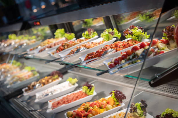 istock Ready-to-eat salad and garnish plates in the refrigerator 2178004143