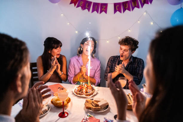 istock Family celebrating birthday at home 2178004865