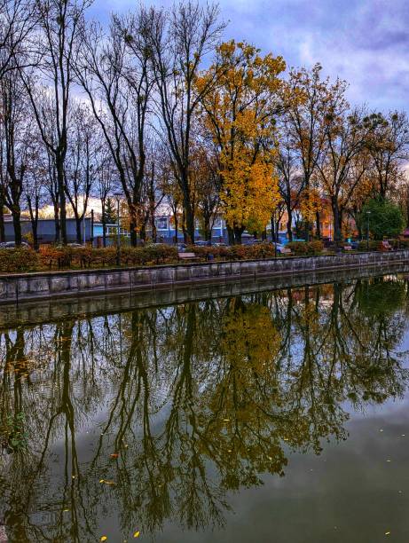 istock Autumn park above the lake. 2178004961