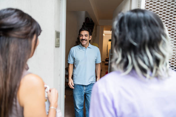 istock Mature man receiving visit at home 2178004973