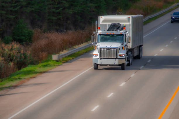 istock Heavy truck on a Canadian highway 2178014926