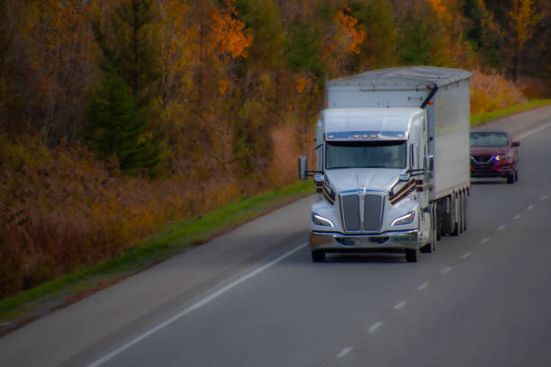 istock Heavy truck on a Canadian highway 2178014939