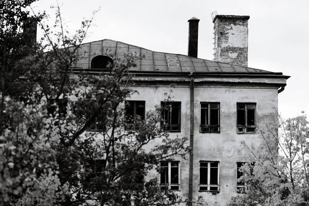 istock A classic black and white photograph of a neglected structure 2178015610