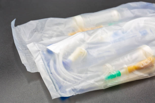 istock Device for infusion of blood substitutes and infusion solutions closeup. 2178015641