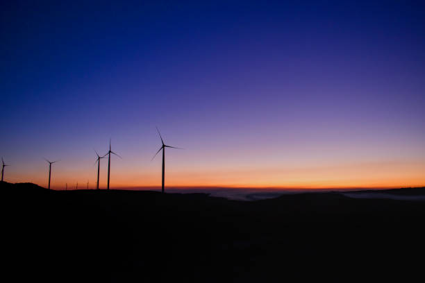 istock Silhouettes of Wind Turbines at Dusk 2178016985
