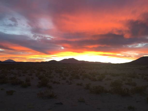 istock Desert sunset with vibrant sky 2178021567