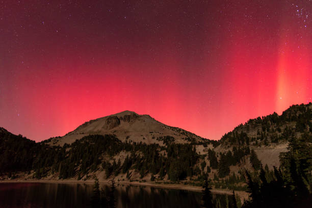 Mt. Lassen and the Aurora Borealis