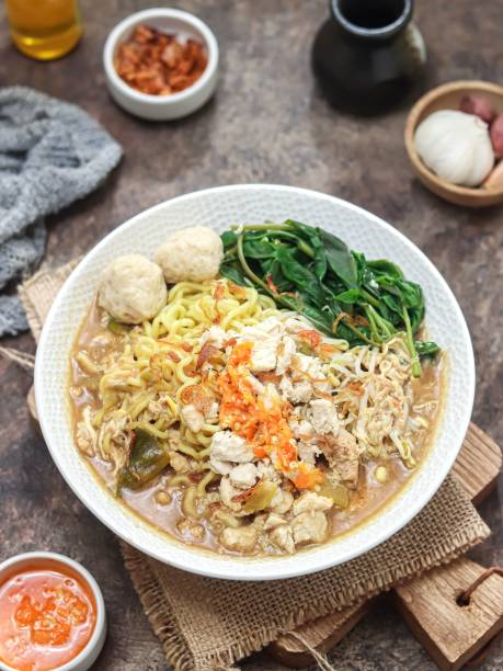 istock Lomi or Lomie kangkung or morning glory, Egg Noodle on Thick Broth Soup 2178025659