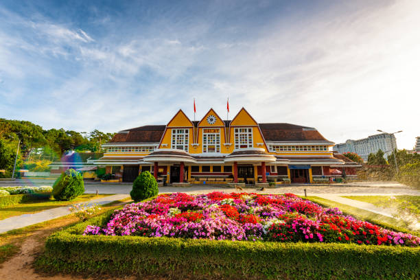 An old railway station. Dalat is a mountainous city in Vietnam, founded by the French, in colonial times.