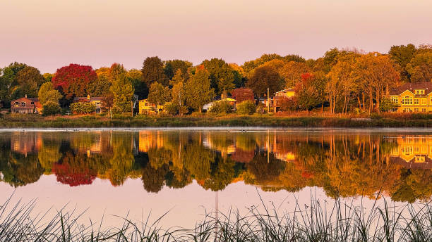 istock Fall leaves at the pond 2178027555