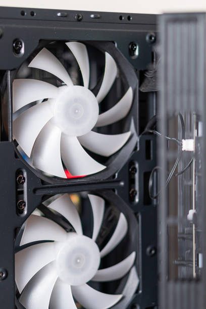istock Close-Up of Computer Cooling Fans in PC Case 2178038496