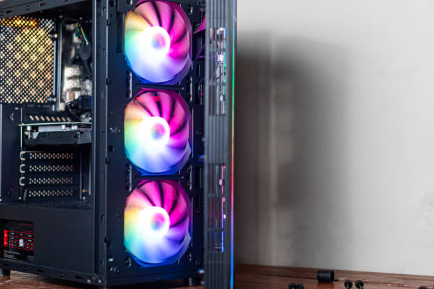 istock Vibrant RGB Cooling Fans in Modern Computer Case 2178038612
