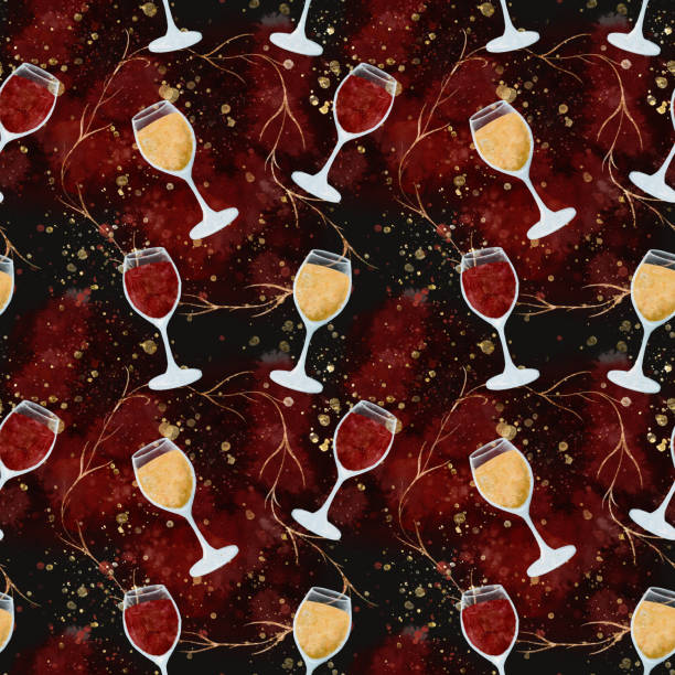 istock Beautiful and Elegant Wine Glasses Displayed on an Artistic and Colorful dark Background 2178041827