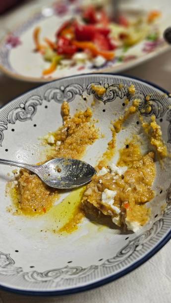 istock A finished plate of eggplant salad close-up 2178042184