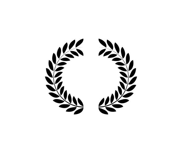 Laurel circle wreath. Branch greek olive oak wheat leaves Laurel circle wreath. Branch greek olive oak wheat leaves. laureat stock illustrations