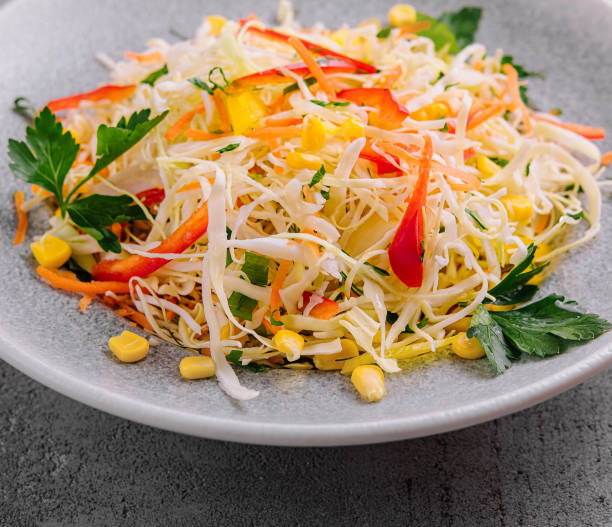 istock Fresh vegetable asian salad on elegant plate 2178054157