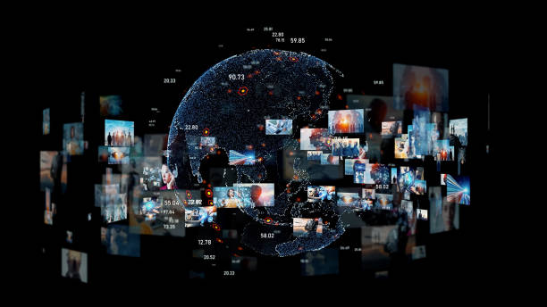 istock Digital contents concept. Social networking service. Streaming video. communication network. 2178054448