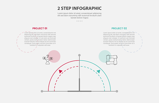 2 Points Template Infographic Outline Style With 2 Point Stage Or Step ...