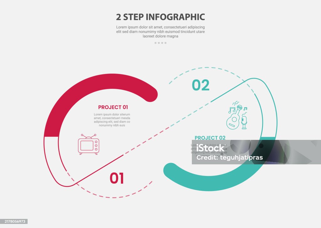 Point 2 Point Report 2 Points Template Infographic Outline Style With 2 Point Stage Or Step ...