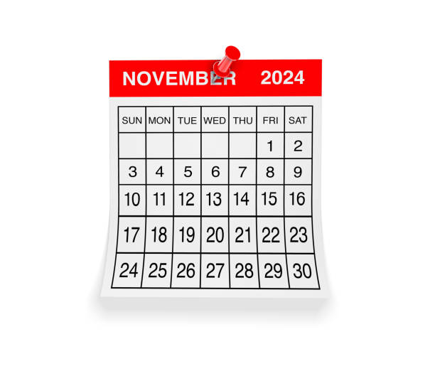 November 2024 calendar on Pin Paper