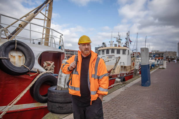 Fisherman portrait on the boat