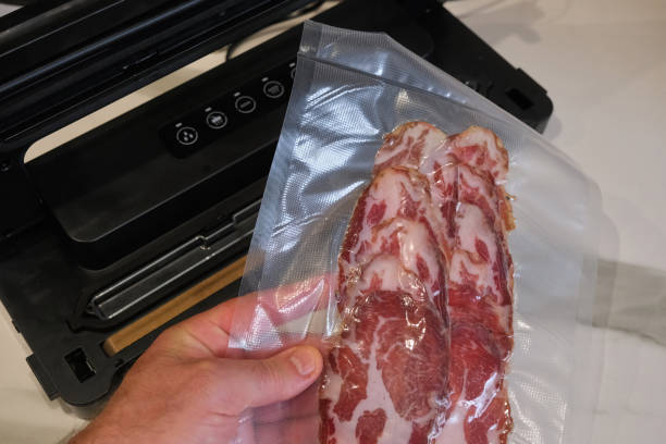 istock Vacuum packing of coppa slices. 2178066872