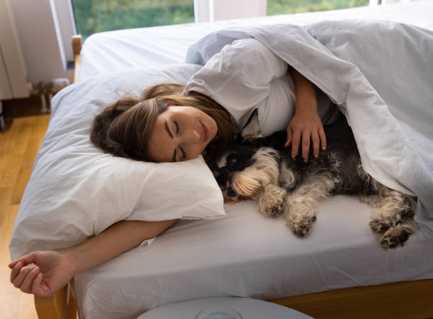 istock Girl sleeping with dog in bed 2178070254