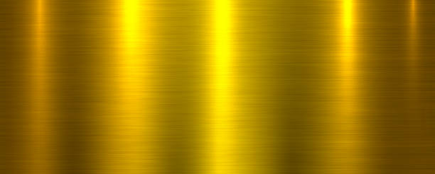 istock Golden brushed metal texture background, shiny lustrous gold metallic pattern 3d background. 2178074506