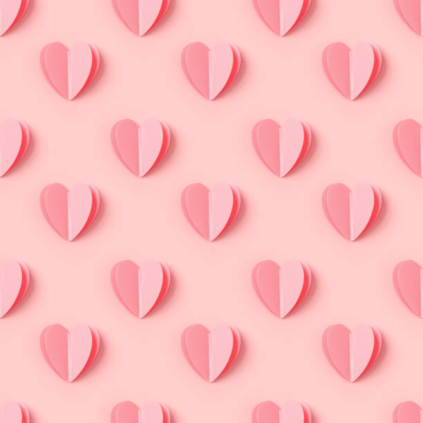 istock Pink hearts on pink colored background, minimal trend seamless pattern, pastel monochrome color print as valentines day or wedding background. Paper cut hearts, romantic holiday concept, above 2178089307